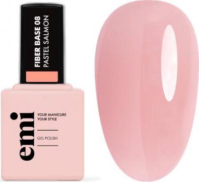 Fiber Base Gel Pastel Salmon - база для гель-лака с волокном №8, 15 мл – фото 1