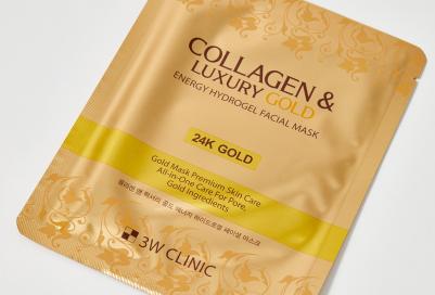 Гидрогелевая маска для лица с золотом Collagen & Luxury Gold Energy Hydrogel Facial Mask, 30 гр – фото 4