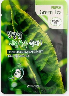 Набор тканевых маскок для лица зеленый чай Fresh Green Tea Mask Sheet, 10 шт 8809689370013 – фото 7