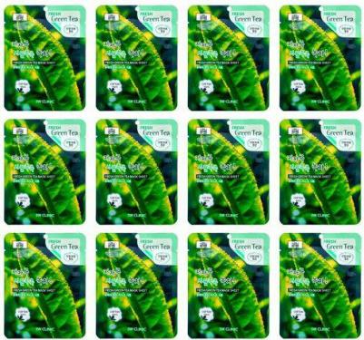 Набор тканевых маскок для лица зеленый чай Fresh Green Tea Mask Sheet, 10 шт 8809689370013