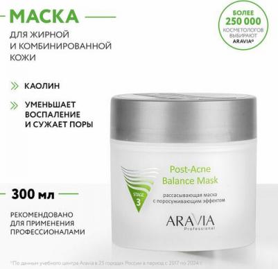 Рассасывающая маска для лица с поросуживающим эффектом, для жирной и проблемной кожи, Post-Acne Balance Mask, 300 мл – фото 6