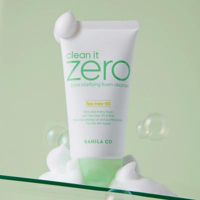 Гель для умывания Пенка для лица очищающая поры Clean It Zero Pore Clarifying Foam Cleanser Tea tree - Ex – фото 2