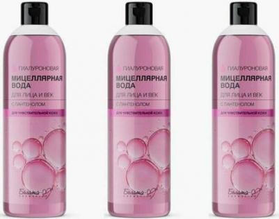 Мицеллярная вода для лица и век с пантенолом Economy lines Гиалуроновая 400 мл – фото 5