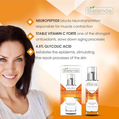 Отшелушивающая нейтропептидная омолаживающая сыворотка ночная "NEURO GLICOL+VIT.C" 30мл – фото 9