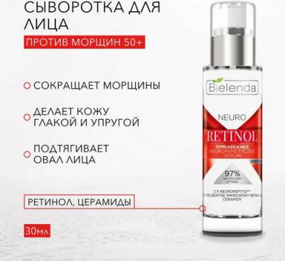 Сыворотка для лица Neuro Retinol нейропептидная омолаживающая 30мл – фото 4