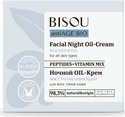 Крем для лица, BIO, Ночной восстанавливающий для всех типов кожи, 50 мл – фото 1