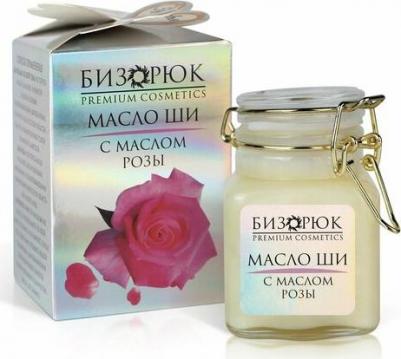 Масло ши "Cosmos", с маслом розы 100 мл, стекло 4627152839966 – фото 1