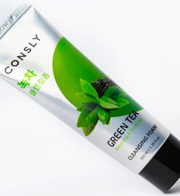 Балансирующая кремовая пенка для умывания с экстрактом зеленого чая, 100мл, Green Tea Balancing Creamy Cleansing Foam, 100ml – фото 7