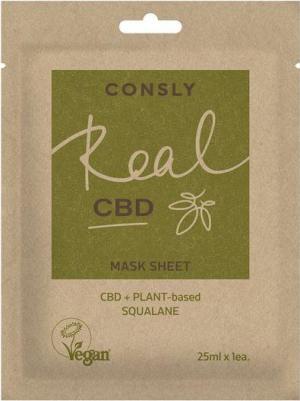 Маска для лица Балансирующая тканевая маска для проблемной кожи с канабидиолом и растительным скваланом Vegan Real CBD 25 – фото 1
