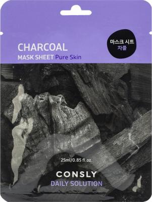 Маска тканевая для лица с древесным углём, 25 мл – фото 3