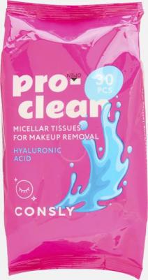 Салфетки для снятия макияжа Мицеллярные салфетки для снятия стойкого макияжа с гиалуроновой кислотой Pro - Clean Micellar Tissues For MakeUp Removal – фото 3