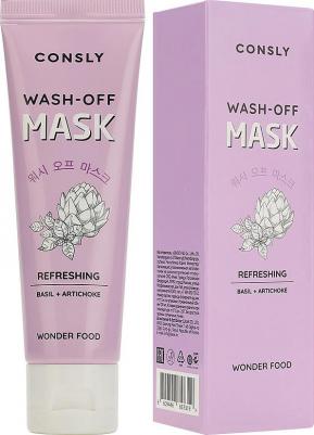 Уход за лицом Маска глиняная освежающая очищающая с экстрактами базилика и артишока для сужения пор – фото 5