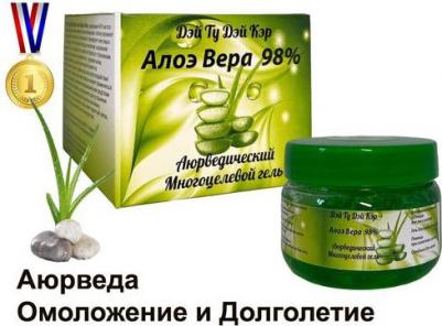 Аюрведический гель Алоэ Вера для лица и тела Day2Day 100 г