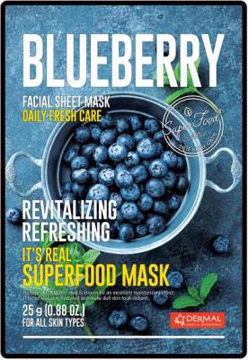 Маска для лица тканевая It's Real Superfood Mask BLUEBERRY 25 г – фото 1