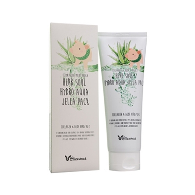 Маска для лица Универсальная маска с алоэ и коллагеном "Milky Piggy Herb Soul Hydro Aqua Jella Pack" – фото 5