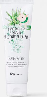Маска для лица Универсальная маска с алоэ и коллагеном "Milky Piggy Herb Soul Hydro Aqua Jella Pack" – фото 8