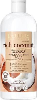 Rich Coconut Увлажняющая кокосовая мицеллярная вода для демакияжа лица, глаз и губ 3 в 1, 400 мл – фото 4