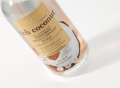 Rich Coconut Увлажняющая кокосовая мицеллярная вода для демакияжа лица, глаз и губ 3 в 1, 400 мл – фото 10