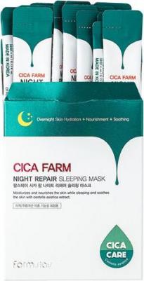Cica Farm Night Repair Sleeping Mask - Восстанавливающая ночная маска в саше с центеллой азиатской 4мл x 20шт – фото 2