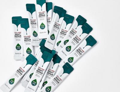 Cica Farm Night Repair Sleeping Mask - Восстанавливающая ночная маска в саше с центеллой азиатской 4мл x 20шт – фото 4