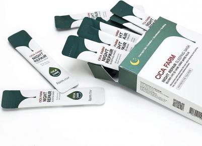 Cica Farm Night Repair Sleeping Mask - Восстанавливающая ночная маска в саше с центеллой азиатской 4мл x 20шт – фото 5