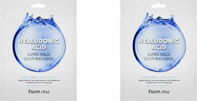 Маска тканевая суперувлажняющая с гиалуроновой кислотой Hyaluronic Acid Super Aqua Soothing mask, 25мл – фото 8