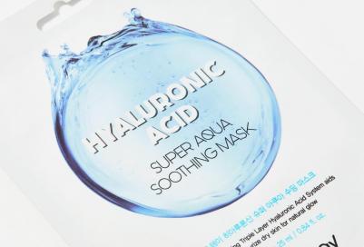 Маска тканевая суперувлажняющая с гиалуроновой кислотой Hyaluronic Acid Super Aqua Soothing mask, 25мл – фото 9