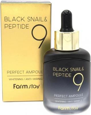 Омолаживающая ампульная сыворотка с комплексом из 9 пептидов Black Snail & Peptide9 Perfect Ampoule 35 мл – фото 6