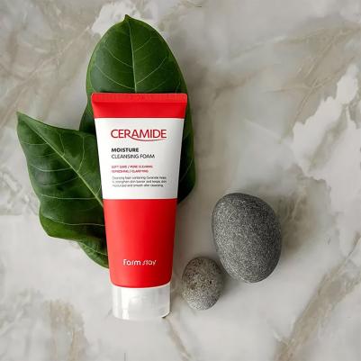 Пенка увлажняющая очищающая с керамидами Ceramide Moisture Cleansing Foam, 180ml – фото 5