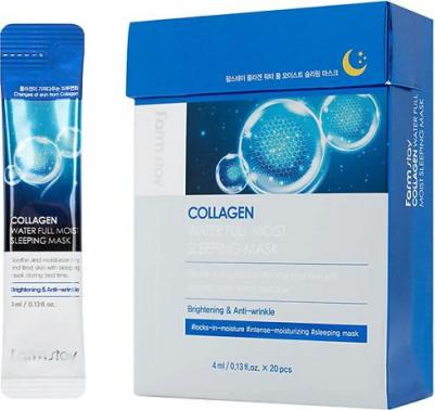 Увлажняющая ночная маска с коллагеном Collagen Water Full Moist Sleeping Mask 4 мл*20 шт – фото 4