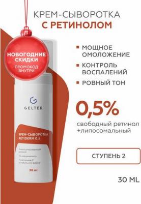 Anti age крем-сыворотка Retiderm 0.5 с ретинолом против морщин, 30 мл – фото 5