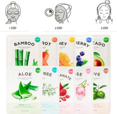 Маска для лица Укрепляющая тканевая маска "The Fresh Pomegrante Mask Sheet" гранат – фото 1