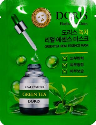 DORIS Тканевая ампульная маска с экстрактом зеленого чая GREEN TEA REAL ESSENCE MASK, 25 мл
