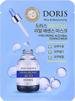 DORIS Тканевая ампульная маска с гиалуроновой кислотой HYALURONIC ACID REAL ESSENCE MASK, 25 мл – фото 1