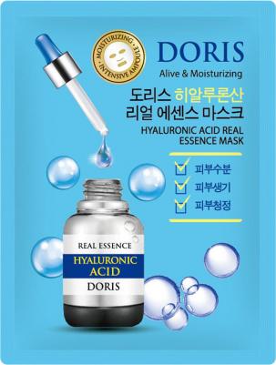 DORIS Тканевая ампульная маска с гиалуроновой кислотой HYALURONIC ACID REAL ESSENCE MASK, 25 мл – фото 4