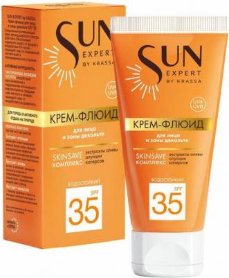 krassa_sun expert by krassa_крем-флюид д/лица/зоны декольте spf 35, 50 мл 4C6000