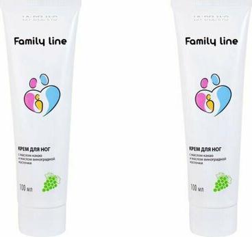 Крем для ног Family Line с маслом какао и маслом виноградной косточки 100г Белгейтс – фото 1