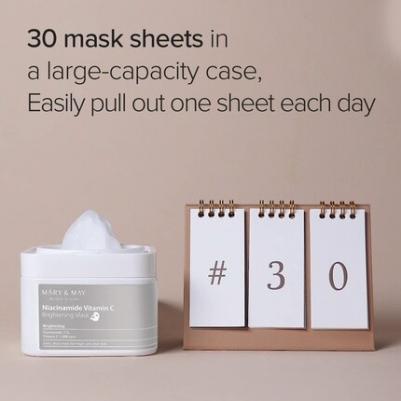 Набор тканевых масок осветляющих | Niacinamide Vitamin C Brightening Mask 30ea – фото 8
