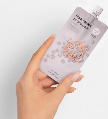 Маска для лица Ночная маска с экстрактом жемчуга Pure Source Pocket Pack Pearl – фото 8