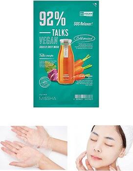 Маска увлажняющая для лица TALKS VEGAN SQUEEZE SHEET MASK [SOS RELAXER] 27 гр – фото 3
