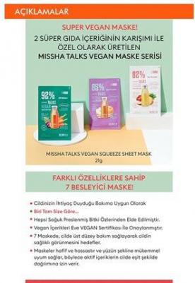 Маска увлажняющая для лица TALKS VEGAN SQUEEZE SHEET MASK [SUPER ENERGIZER] 27 гр – фото 1