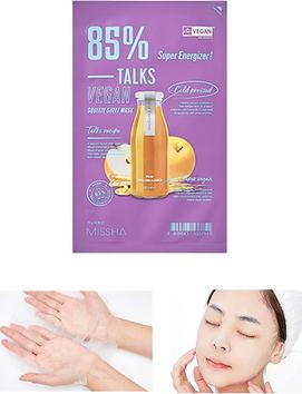 Маска увлажняющая для лица TALKS VEGAN SQUEEZE SHEET MASK [SUPER ENERGIZER] 27 гр – фото 8