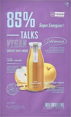 Маска увлажняющая для лица TALKS VEGAN SQUEEZE SHEET MASK [SUPER ENERGIZER] 27 гр