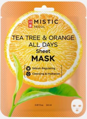 Тканевая маска для лица TEA TREE & ORANGE ALL DAYS 1 шт