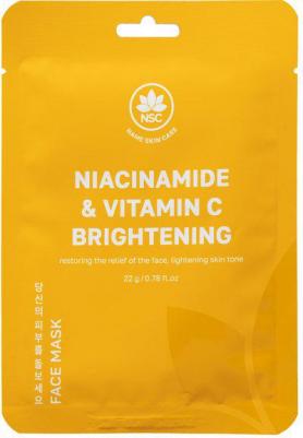 Тканевая маска для лица выравнивающая тон кожи ниацинамид и витамин C 22.0 – фото 2