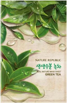 Маска для лица листовая REAL NATURE GREEN TEA MASK SHEET 23гр – фото 2