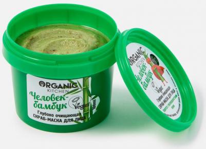 Скраб-маска для лица глубоко очищающая Человек-бамбук Organic Kitchen/Органик Китчен 100мл – фото 6
