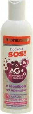 ag+ лосьон sos! с серебром от прыщей фл. 200мл – фото 1