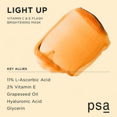 Маска для лица LIGHT UP: Vitamin C & E Flash Brightening Mask с витаминами C и E, 50мл – фото 2