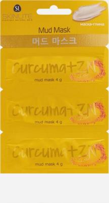 Маска для лица глиняная Mud Mask Куркума маска-глина 3 шт по 4 г